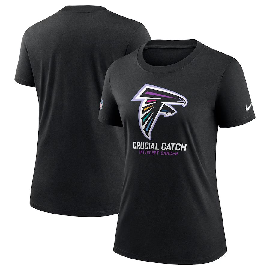 Women Atlanta Falcons 2024 Nike NFL black T shirts->nfl t-shirts->Sports Accessory
